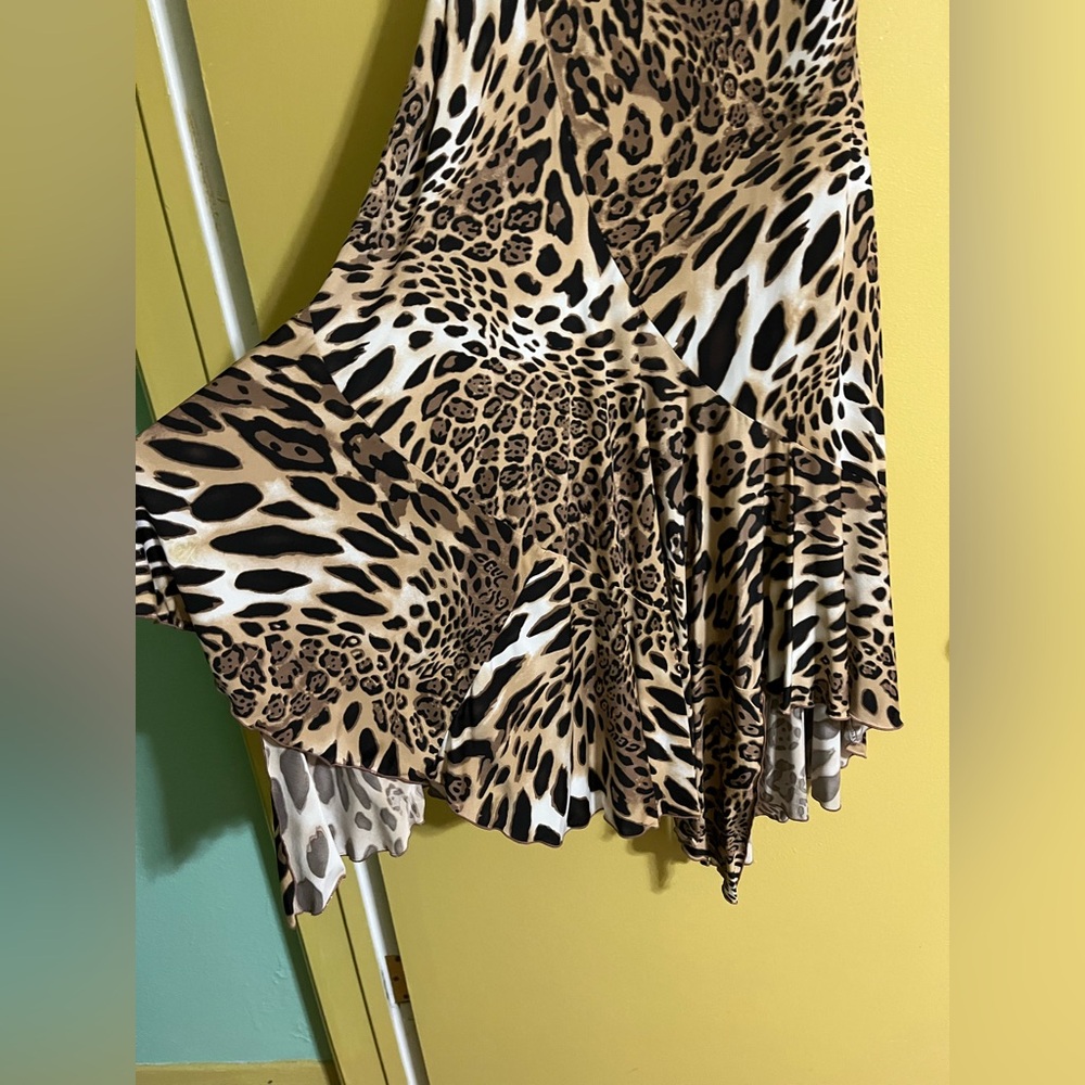 Newport News Leopard-Print Asymmetrical Slip Dress in Brown Tones - Picture 3 of 5